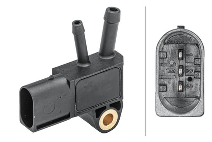 HELLA Sensor, exhaust pressure - 3-pin connector - Bolted 6PP009409-171