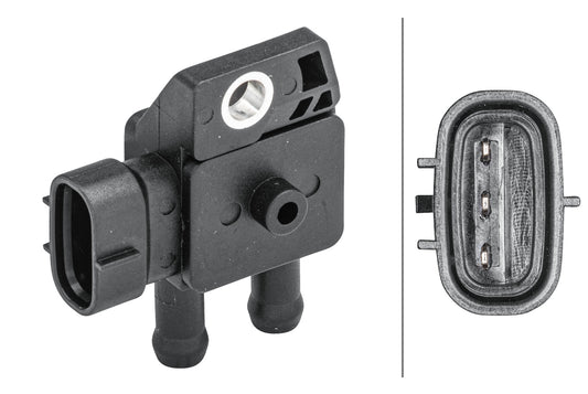 HELLA Sensor, exhaust pressure - 3-pin connector - Bolted 6PP009409-291