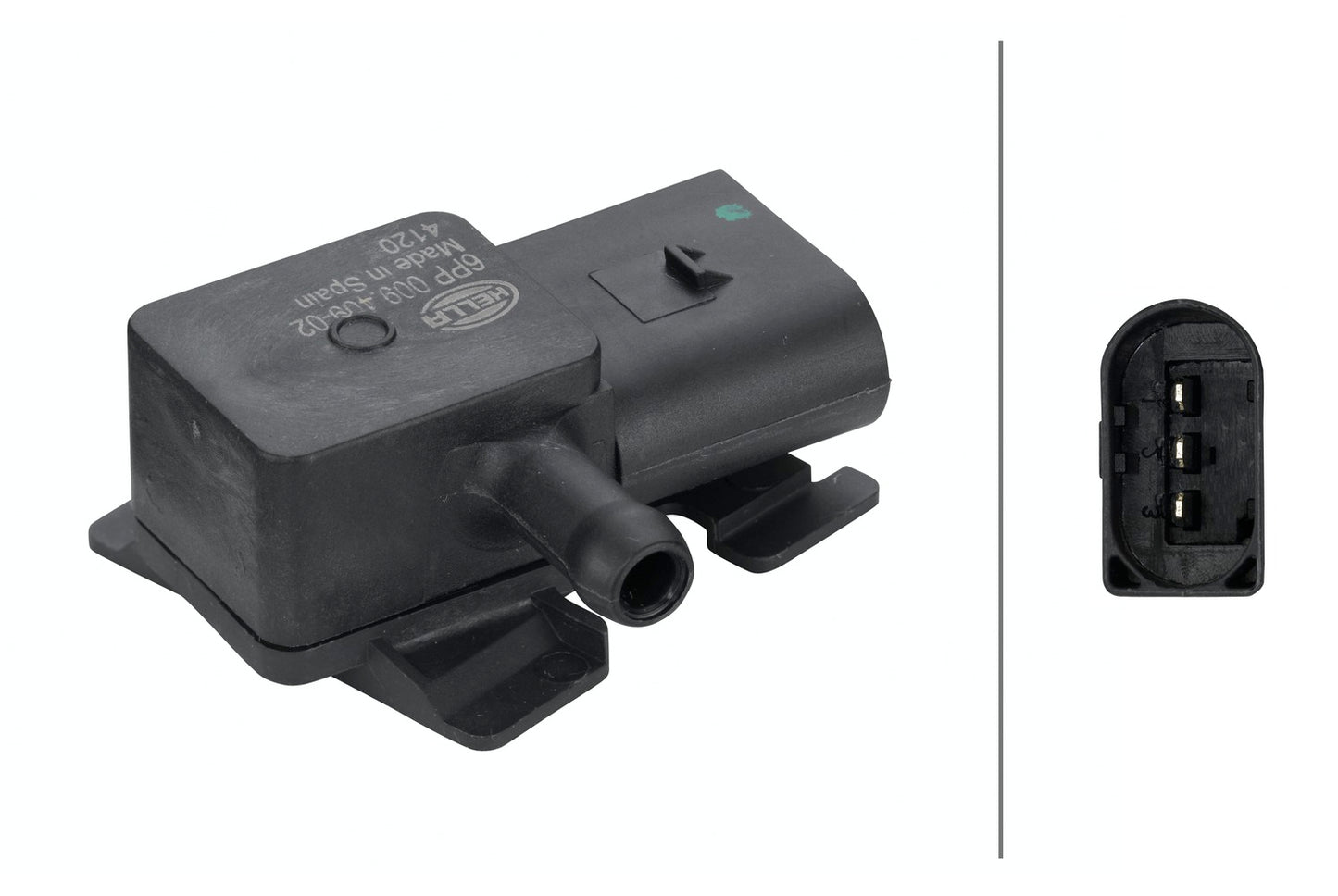 HELLA Sensor, exhaust pressure - 3-pin connector - Clipped 6PP009409-021