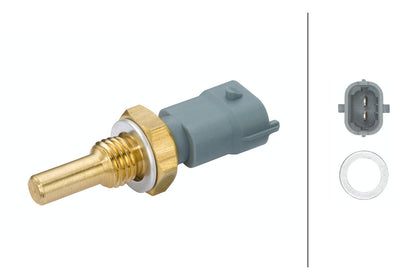 HELLA Sensor, oil temperature - 2-pin connector 6PT009107-611