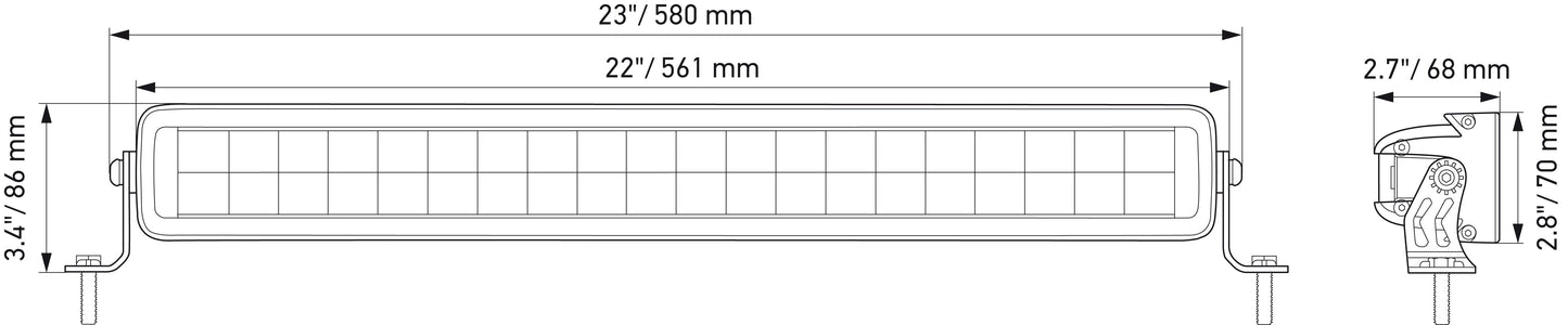 HELLA LED-Spotlight - Black Magic Edgeless Lightbar 21.5" - 12/24V - 11000lm 1FJ358176-401