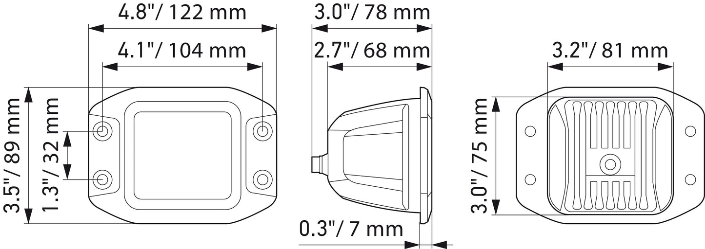 HELLA LED-Spotlight - Black Magic Edgeless Cube Kit 3.2" - 12/24V - 3000lm 1FA358176-831