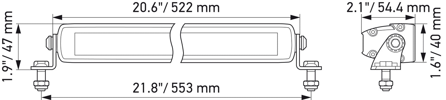 HELLA LED-Lightbar - Black Magic Edgeless Lightbar 20" - 12/24V - 6000lm 1FJ358176-301