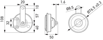 HELLA Signal Horn - HELLA ESSENTIAL HORN S77 - 12V - 110dB(A) - High Tone - Quantity:  3AL012588-351