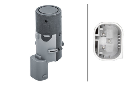 HELLA Sensor, park distance control - straight - 3-pin connector - Plugged 6PX358141-061