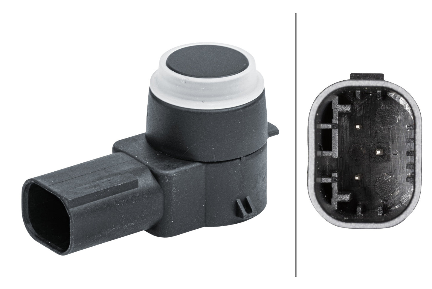 HELLA Sensor, park distance control - angled - 3-pin connector - Plugged 6PX358141-221