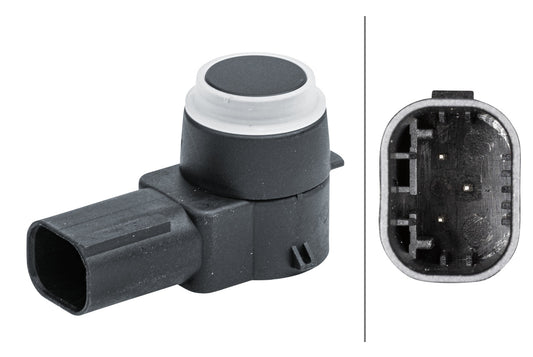HELLA Sensor, park distance control - angled - 3-pin connector - Plugged 6PX358141-221