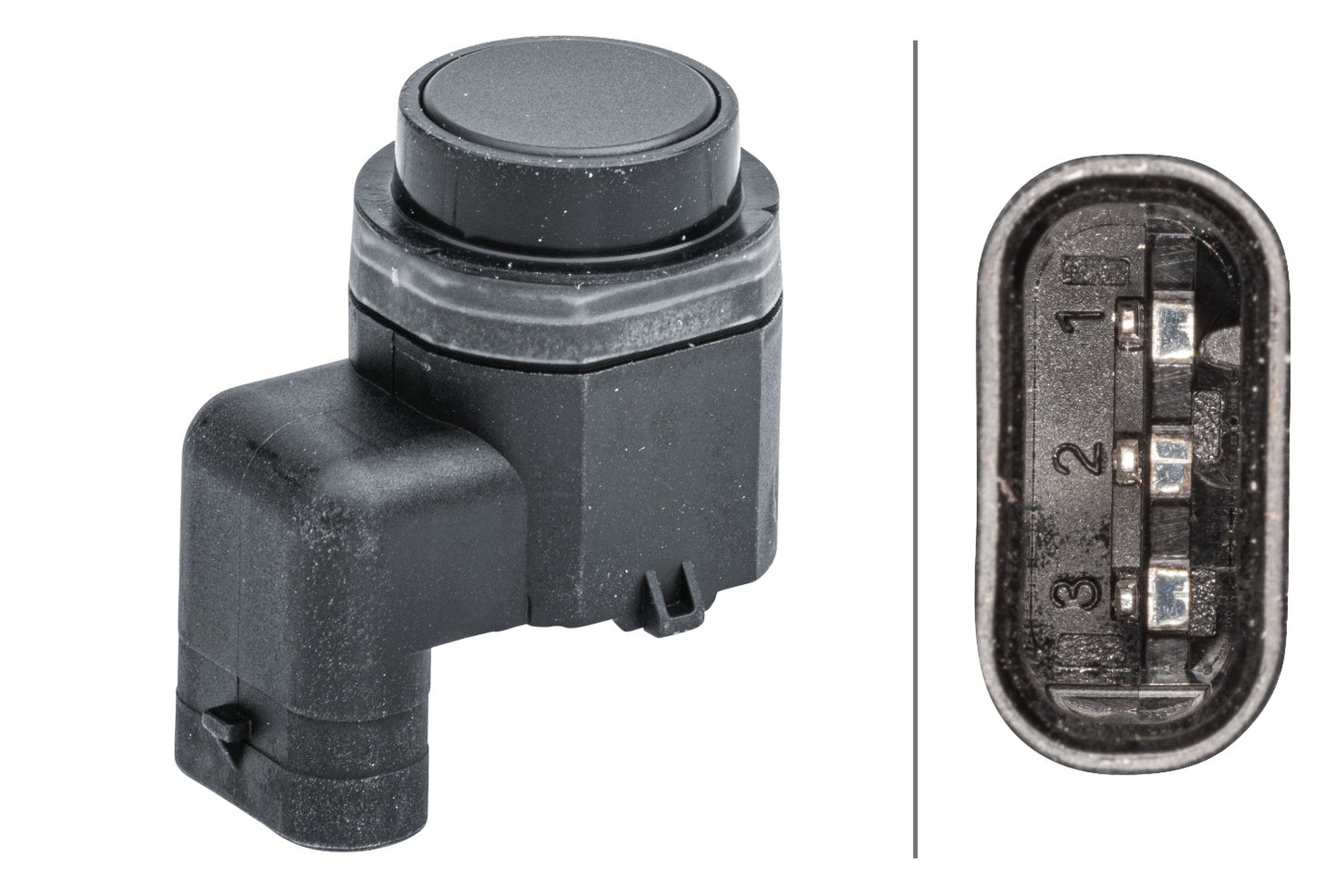 HELLA Sensor, park distance control - angled - 3-pin connector - Plugged 6PX358141-271