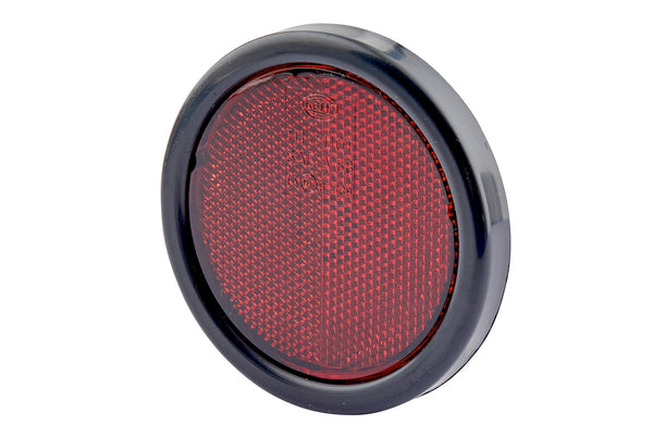 HELLA Reflector - Lens Colour: Red - round - mounting/Bolted 8RA002016-121