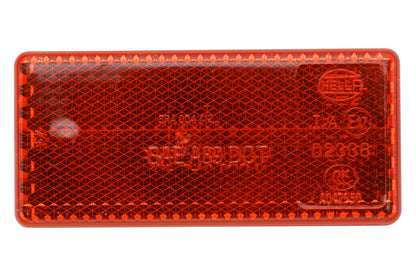 HELLA Reflector - Lens Colour: Red - rectangular - Glued/mounting 8RA004412-021