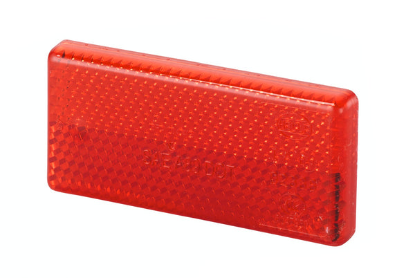 HELLA Reflector - Lens Colour: Red - rectangular - Glued/mounting 8RA004412-021
