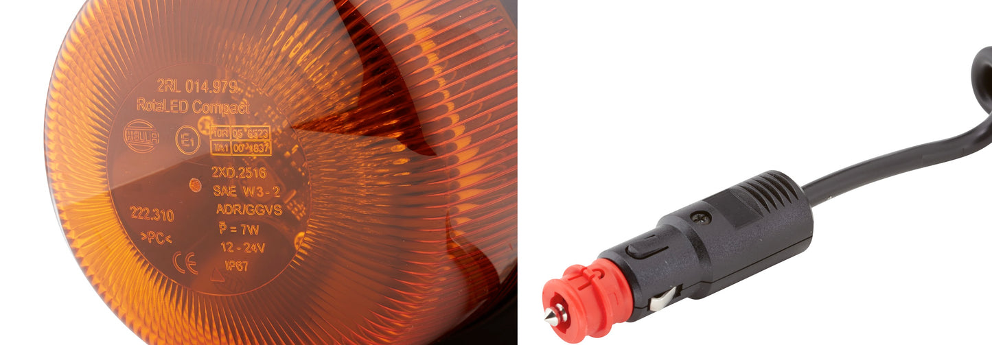 HELLA LED-Rotating Beacon - RotaLED Compact - 12/24V - yellow (amber) 2RL014979-021