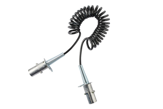 HELLA Coiled Cable - with fastening clamp - 7-pin connector - 24V - Metal/PU (Polyuret 8KA004797-111