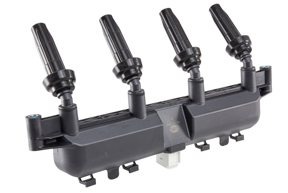 HELLA Ignition Coil - 12V - 4-pin connector - Bolted 5DA193175-441