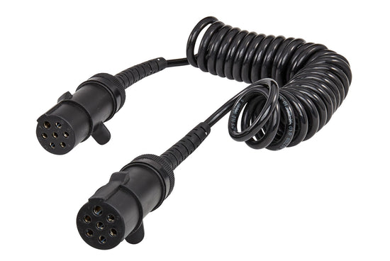 HELLA Coiled Cable - 7-pin connector - 24V - PU (Polyurethane) - Quantity: 1 8KA004797-041