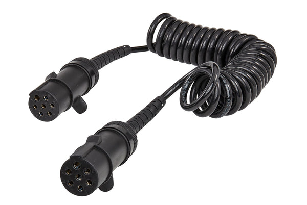 HELLA Coiled Cable - 7-pin connector - 24V - PU (Polyurethane) - Quantity: 1 8KA004797-041