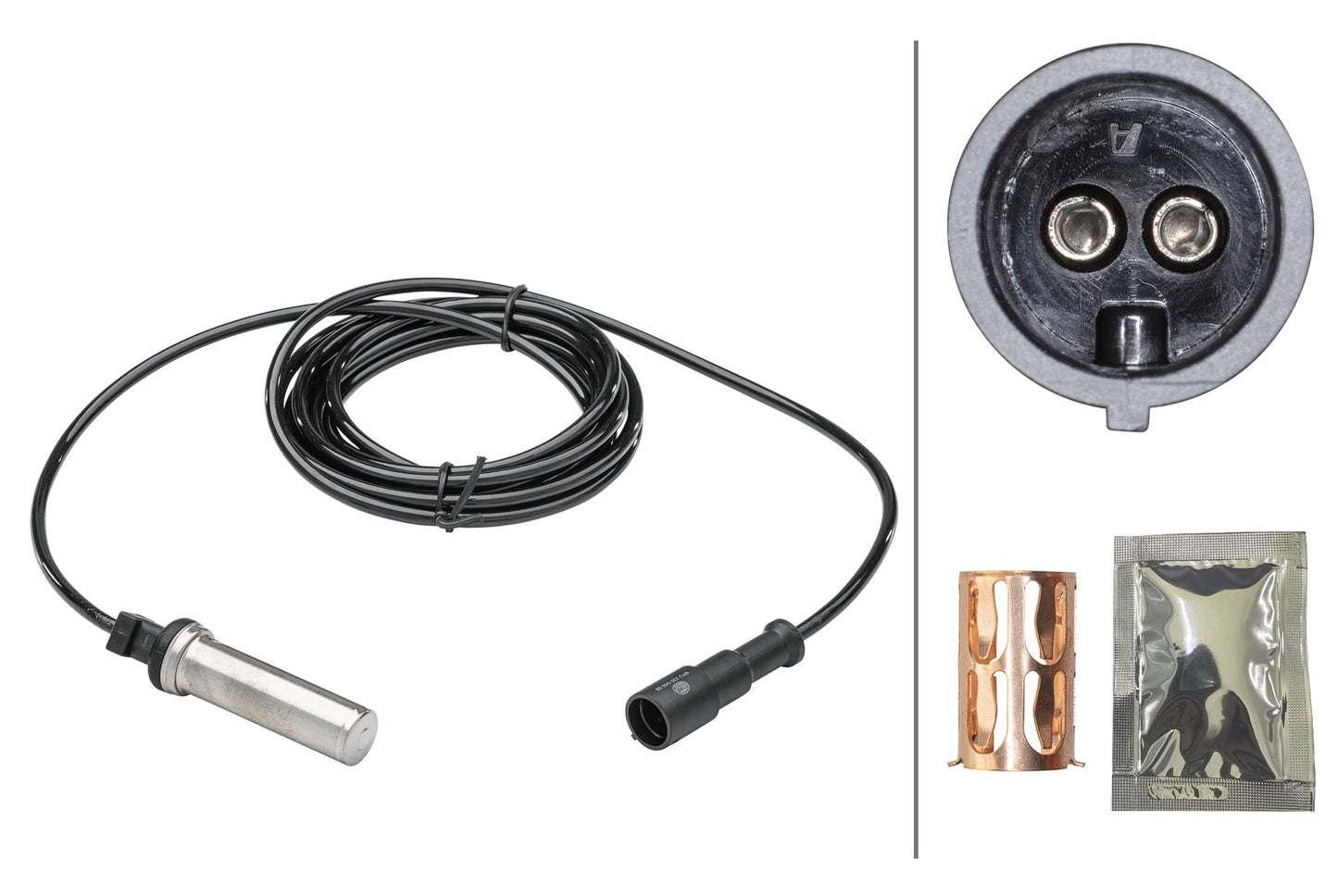 HELLA Sensor, wheel speed - 2-pin connector - Rear Axle Left/Rear Axle Right 6PU230048-281