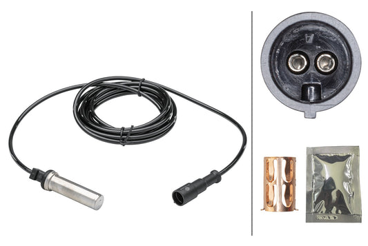 HELLA Sensor, wheel speed - 2-pin connector - Rear Axle Left/Rear Axle Right 6PU230048-281