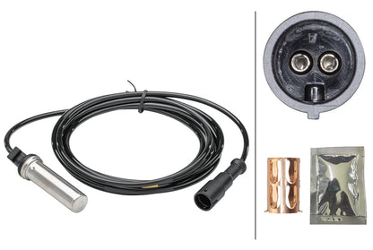 HELLA Sensor, wheel speed - 2-pin connector - Rear Axle 6PU230048-321