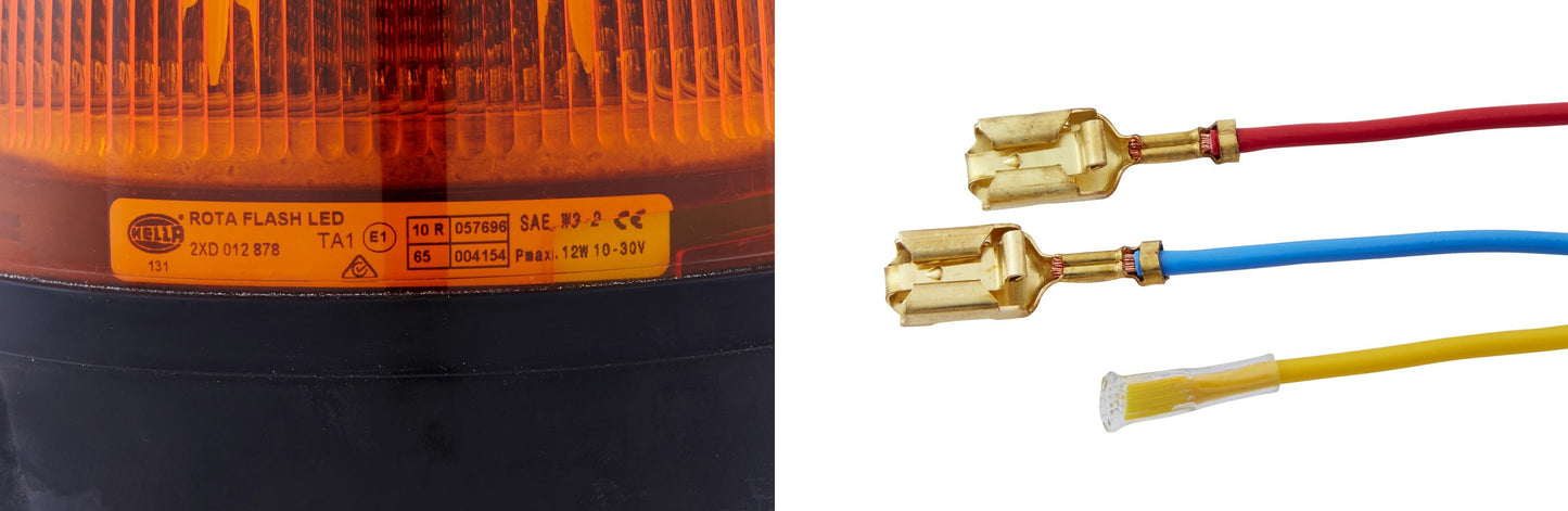 HELLA LED-Strobe-type Beacon - RotaLED - 12/24V - yellow (amber) 2XD012878-001