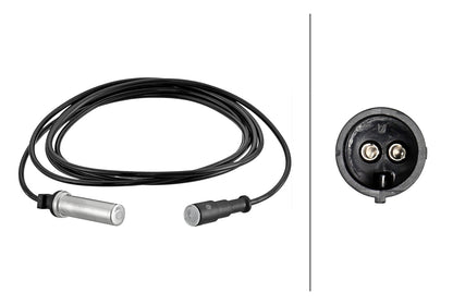 HELLA Sensor, wheel speed - 2-pin connector - Rear Axle Left/Rear Axle Right 6PU230048-281