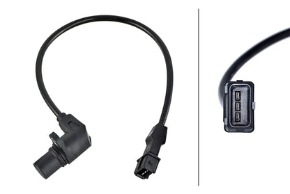 HELLA Sensor, crankshaft pulse - 3-pin connector 6PU009168-981