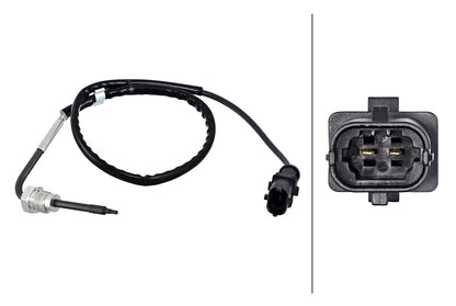 HELLA Sensor, exhaust gas temperature - 2-pin connector 6PT358181-961