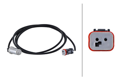 HELLA Sensor, wheel speed - 2-pin connector - Front Axle Right/Rear Axle Right 6PU230048-441