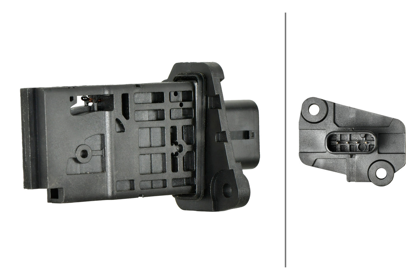 HELLA Mass Air Flow Sensor - 4-pin connector - Bolted - without housing 8ET358166-481