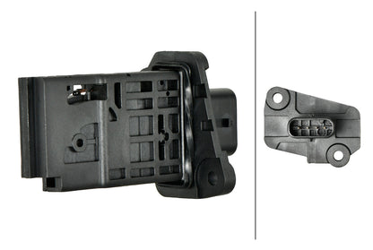 HELLA Mass Air Flow Sensor - 4-pin connector - Bolted - without housing 8ET358166-501