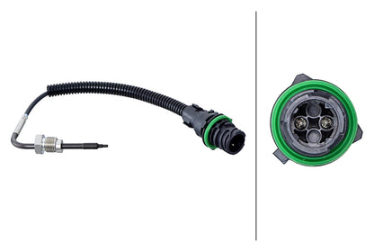 HELLA Sensor, exhaust gas temperature - 2-pin connector 6PT358181-841