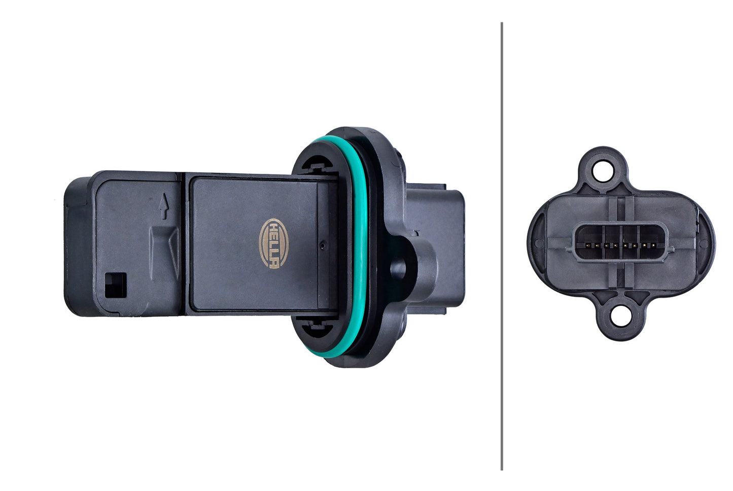 HELLA Mass Air Flow Sensor - 4-pin connector - Bolted - without housing 8ET358166-591