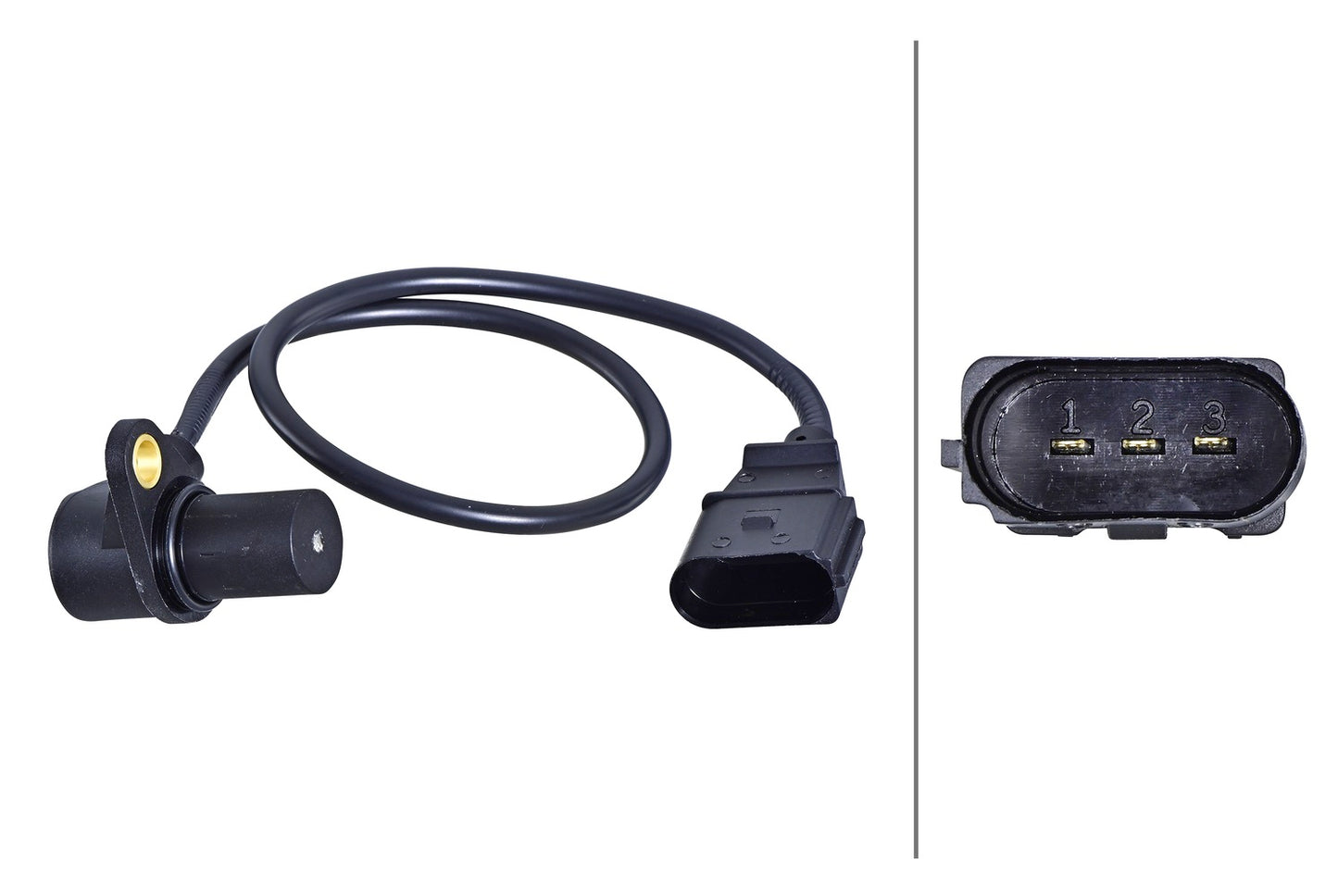 HELLA Sensor, crankshaft pulse - 3-pin connector - Bolted 6PU358191-051