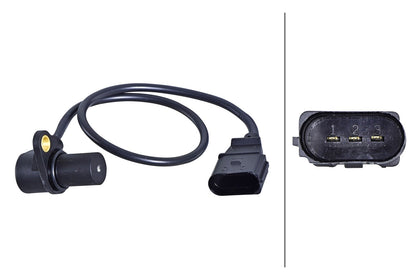 HELLA Sensor, crankshaft pulse - 3-pin connector - Bolted 6PU358191-051