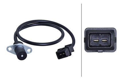 HELLA Sensor, crankshaft pulse - 2-pin connector - Bolted 6PU358191-081