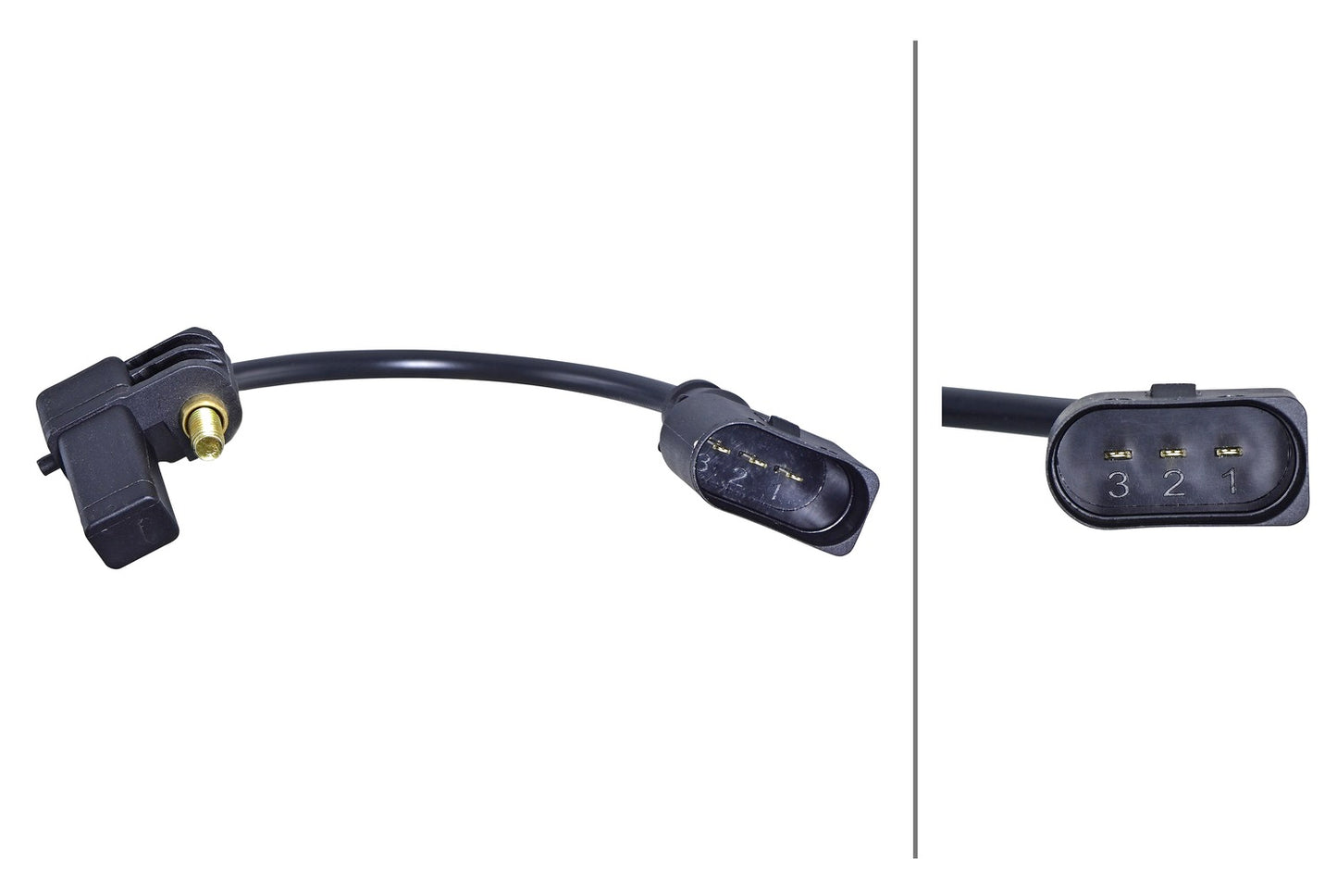 HELLA Sensor, crankshaft pulse - 3-pin connector - Screw Connection 6PU358191-091