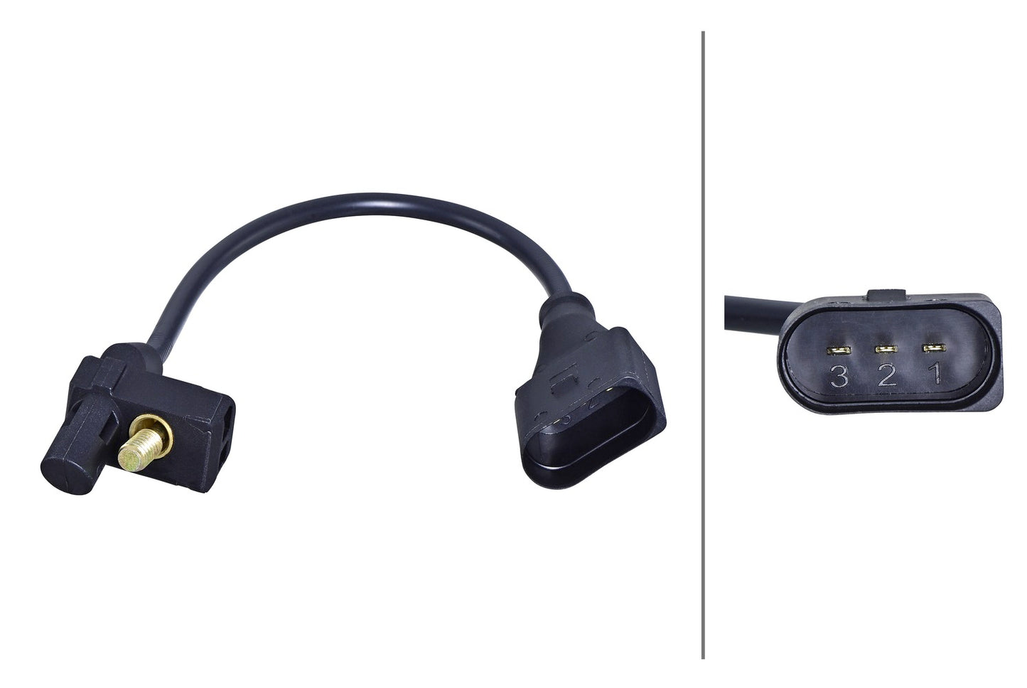 HELLA Sensor, crankshaft pulse - 3-pin connector - Screw Connection 6PU358191-101