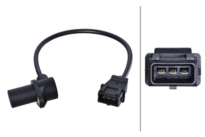 HELLA Sensor, crankshaft pulse - 3-pin connector - Bolted 6PU358191-181