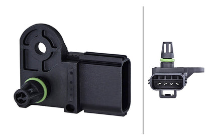 HELLA Sensor, boost pressure - 5V - 4-pin connector 6PP358152-531