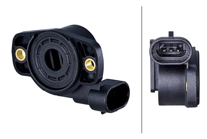 HELLA Sensor, throttle position - 12V - 3-pin connector 6PX008476-701