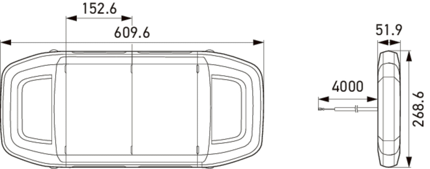 HELLA LED-Signal System, emergency vehicle Modular Lightbar - 12/24V - 609mm - Yellow 2RL014567-071