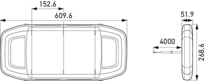 HELLA LED-Signal System, emergency vehicle Modular Lightbar - 12/24V - 609mm - Yellow 2RL014567-071