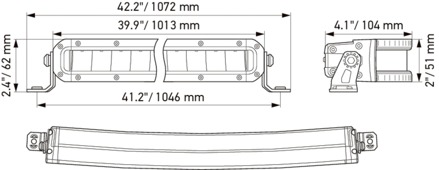 HELLA LED-Spotlight - Black Magic Tough Lightbar 40" - 12/24V - 6800lm 1FJ358196-521
