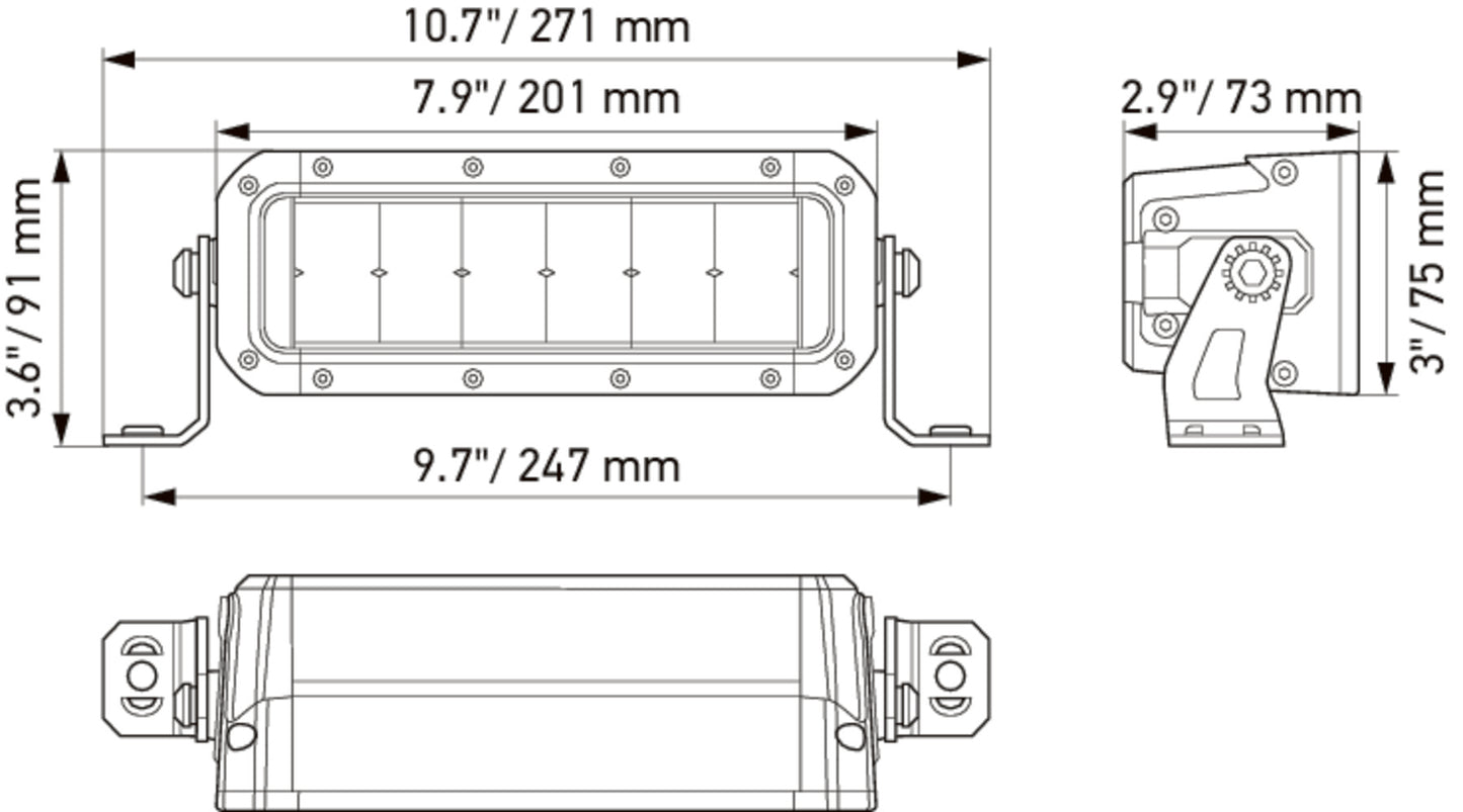 HELLA LED-Spotlight - Black Magic Tough Mini Lightbar 7" - 12/24V - 2100lm 1FJ358196-451