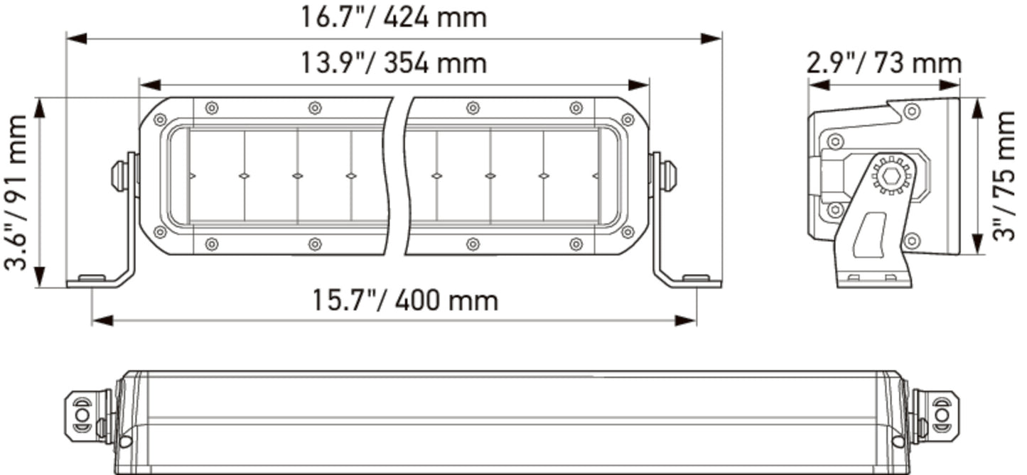 HELLA LED-Spotlight - Black Magic Tough Mini Lightbar 13" - 12/24V - 3800lm 1FJ358196-461