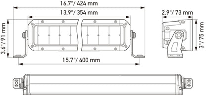 HELLA LED-Spotlight - Black Magic Tough Mini Lightbar 13" - 12/24V - 3800lm 1FJ358196-461