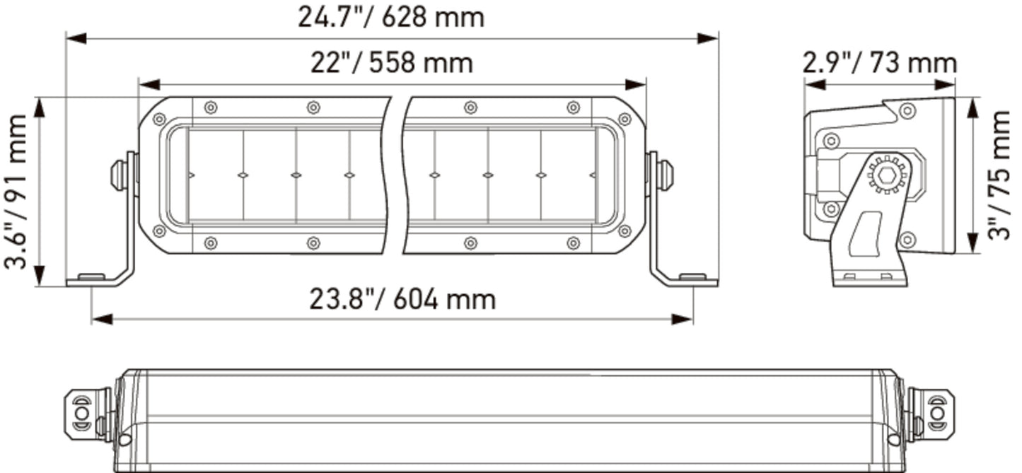 HELLA LED-Spotlight - Black Magic Tough Lightbar 21.5" - 12/24V - 5500lm 1FJ358196-401