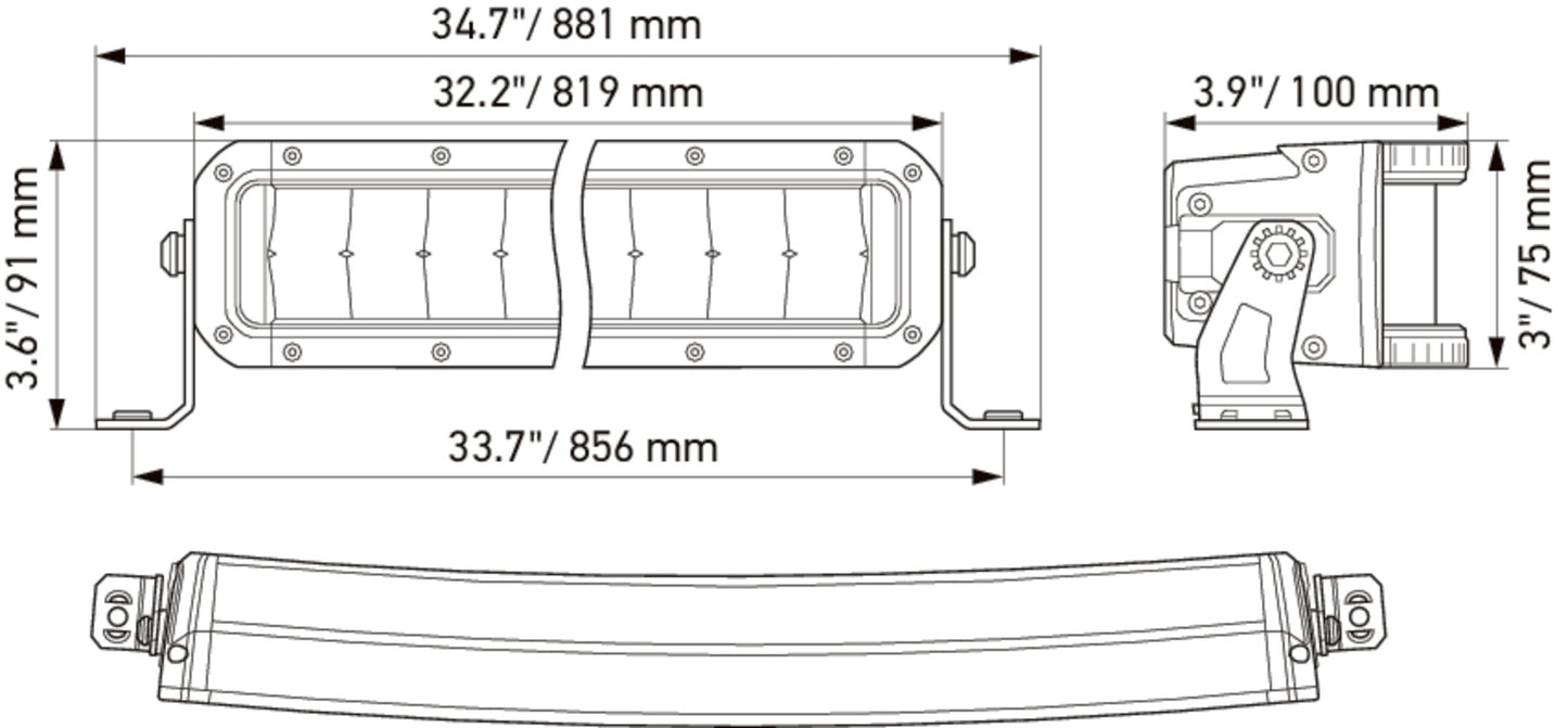 HELLA LED-Spotlight - Black Magic Tough Lightbar 30" - 12/24V - 7900lm 1FJ358196-611