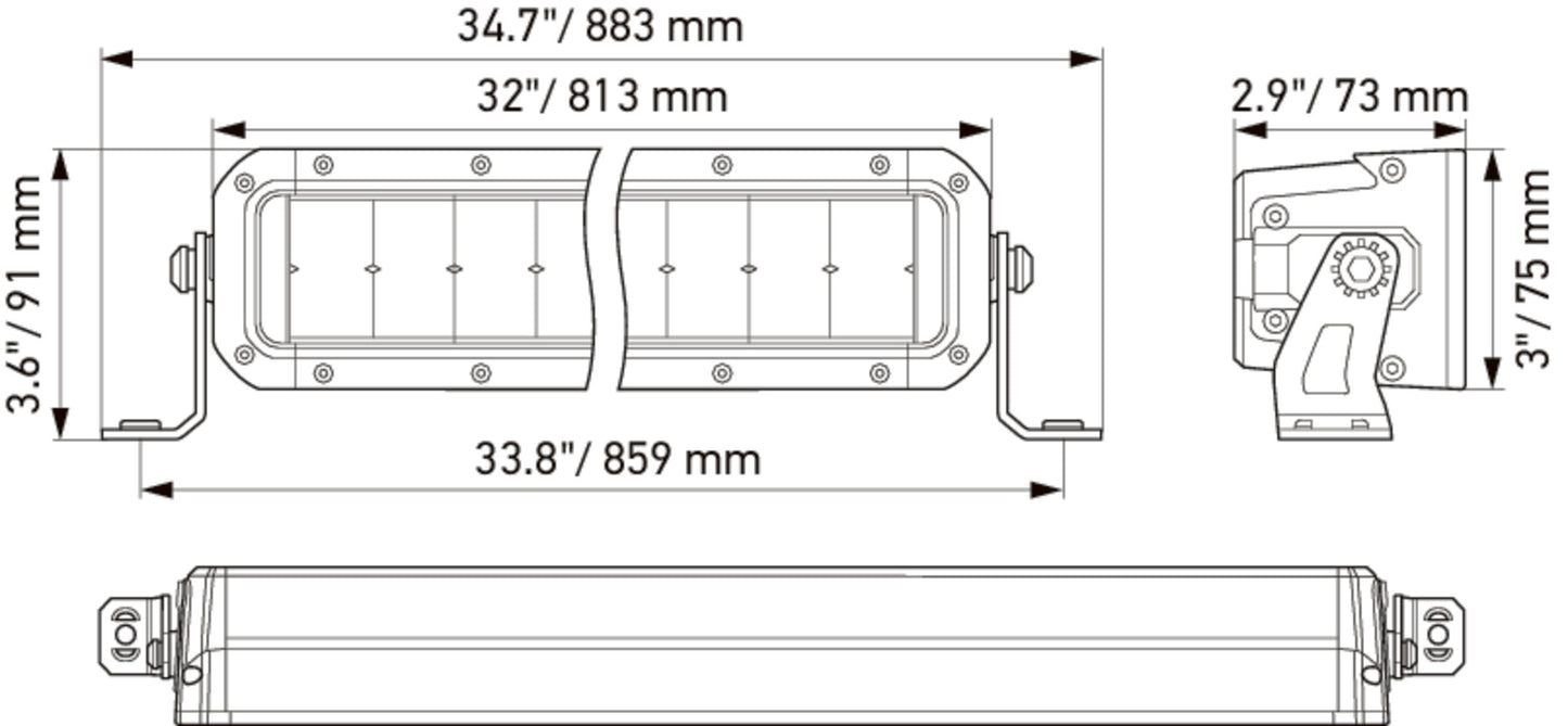 HELLA LED-Spotlight - Black Magic Tough Lightbar 30" - 12/24V - 7900lm 1FJ358196-411