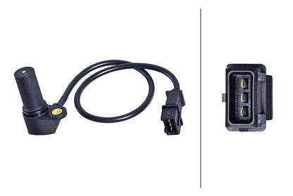 HELLA Sensor, crankshaft pulse - 3-pin connector - Bolted 6PU358191-071